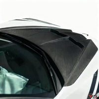 Close-up of VASL carbon fiber front hood on Chevrolet Corvette C8, highlighting weave pattern, surface texture, and craftsmanship