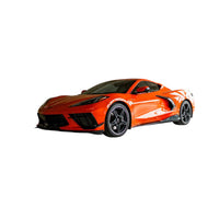 Corvette C8 equipped with VASL Carbon Fiber Side Skirts，highlighting aggressive stance and aerodynamic profile