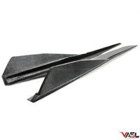 VASL Carbon Fiber Side Skirts for Chevrolet Corvette C8 rendered product image, showing 5VM-style design and precise fitment