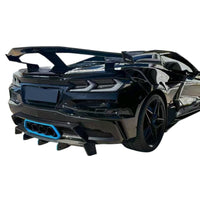Two-piece carbon fiber rear diffuser installed on 2023–2026 Corvette C8 Z06