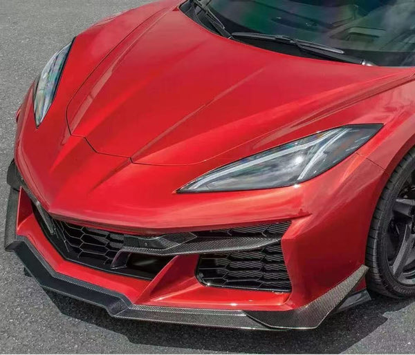 VASL Performance C8 Z06 E-Ray carbon fiber front grille inserts close-up view