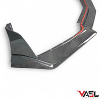 Mounting holes and adhesive support on C8 Stingray carbon fiber front splitter
