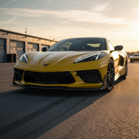 ZR1-style carbon fiber front lip installed on a Corvette C8 Stingray