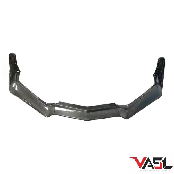 ZR1-style 5-piece pre-preg carbon fiber front splitter for 2020–2026 Corvette C8 Stingray