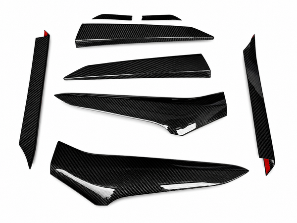 VASL 6-piece dry carbon fiber side fender vent door garnish overlay kit for Corvette C8 Z06 and E-Ray