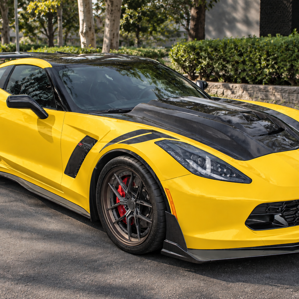 VASL ZR1-Style Vented Pre-Preg Carbon Fiber Hood | 2014–2019 Corvette C7 Stingray / Z51 / Z06 / Grand Sport