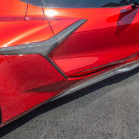 Corvette C8 Z06 with dry carbon fiber side fender vent door garnish overlay installed