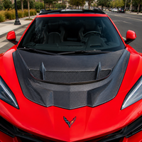 Corvette C8 Z06 with VASL ZR1-style carbon fiber hood installed
