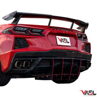 VASL C8 Stingray OEM-Style Carbon Fiber High Wing Spoiler Side Angle