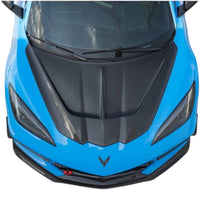 VASL C8 Stingray ST-Style Carbon Fiber Hood Installed