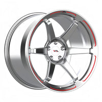 Polished Aluminum with Red Trim