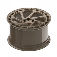 Bronze VASL VP02 forged wheels for Corvette C8 – close-up of directional spokes