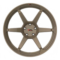 Gloss Bronze VASL VP01 6-spoke forged concave wheels for Corvette C8 – front angle view