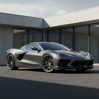 Close-up of VP03 Concave C8 forged wheel on Chevrolet Corvette C8, highlighting concave design, finish, and fitment