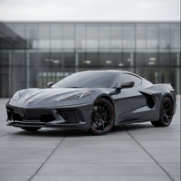 Close-up of VASL VP04 Y-Spoke Concave forged wheel on Chevrolet Corvette C8, highlighting the concave Y-spoke design and chrome finish