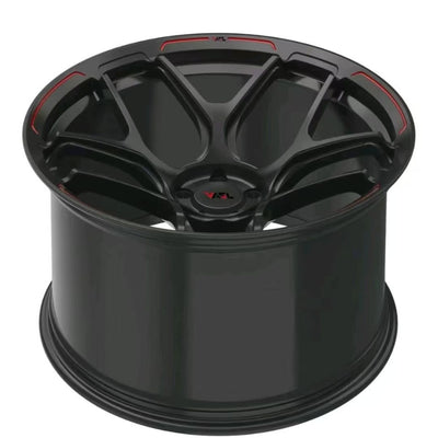Black forged VP04 custom wheel designed for Chevrolet Corvette C8 with deep concave Y-spoke design