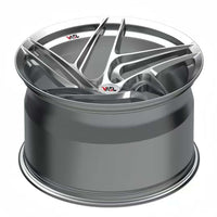 Render of VP05 forged monoblock wheels for Corvette C8, showing detailed wheel geometry and chrome finish, photorealistic 4K visualization