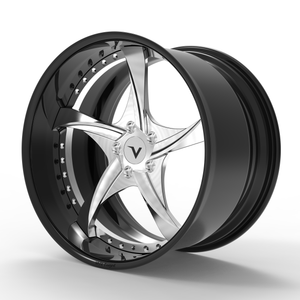Gloss Black Barrel with Brushed Silver Spokes