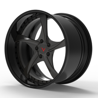 Gloss black  Corvette deep dish wheels 5 spoke forged custom rims