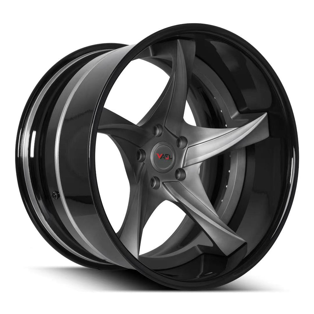VASL Performance VP08 dark gunmetal and gloss black deep dish wheels for Corvette C8
