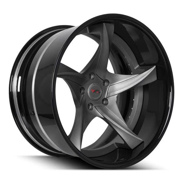 Corvette deep dish wheels VP08 5 spoke forged 2 piece custom wheels