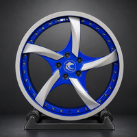 VP08 2024 Ford Mustang GT Premium Performance Pack Big Brakes 5-spoke directional Impact Blue and Silver 2-piece forged wheels 20x10 and 20x11 setup by VASL Performance