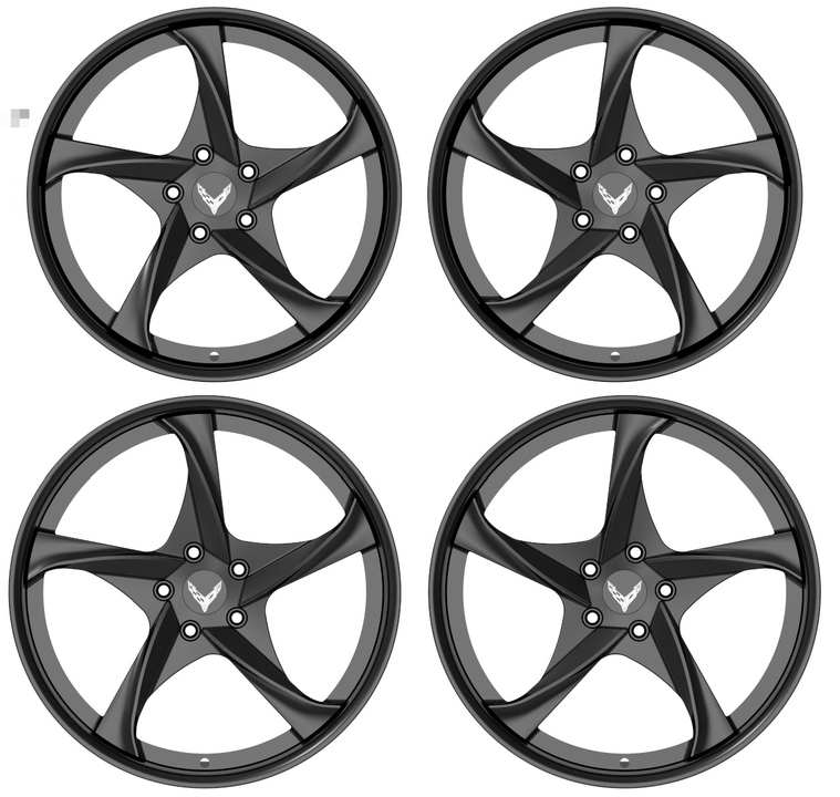 deep dish rims Corvette C8 E-Ray rear concave setup