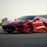 Chevrolet Corvette C8 with VP09 Forged 5-Spoke Directional Wheels, emphasizing aggressive stance, premium forged construction, and street-ready aesthetics.