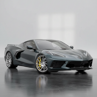 Chevrolet Corvette C8 equipped with VASL VP10 forged 2-piece custom wheels, shown in a cinematic outdoor performance setting
