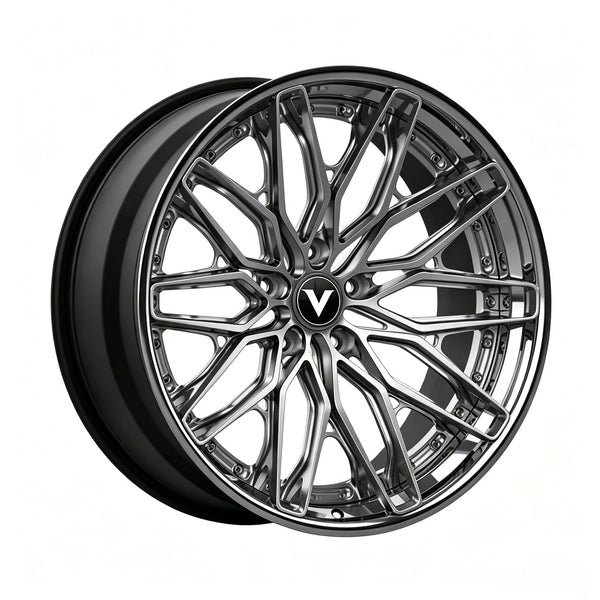 Corvette C8 fitted with VP12 forged 2-piece custom wheels aftermarket setup