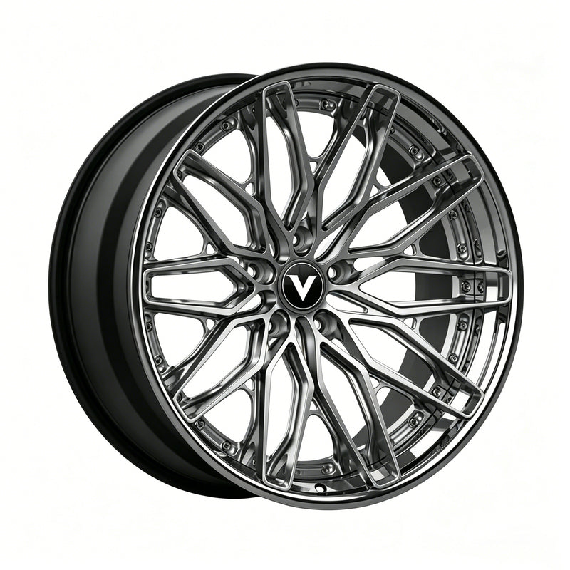 Corvette C8 fitted with VP12 forged 2-piece custom wheels aftermarket setup