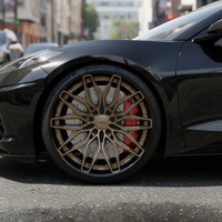 Corvette C8 fitted with VP12 forged 2-piece custom wheels aftermarket setup