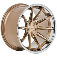 C8 Corvette custom forged 2-piece wheels in gold with polished aluminum lip, deep concave design