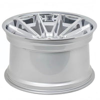 C8 Corvette aftermarket wheels in full brushed aluminum finish with aggressive concave profile