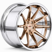VASL Performance VP13 brushed bronze and polished aluminum deep concave forged wheels for 2020-2026 Corvette C8 Stingray Z51