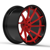 Red C8 Corvette with black concave forged wheels VP22 10 spoke