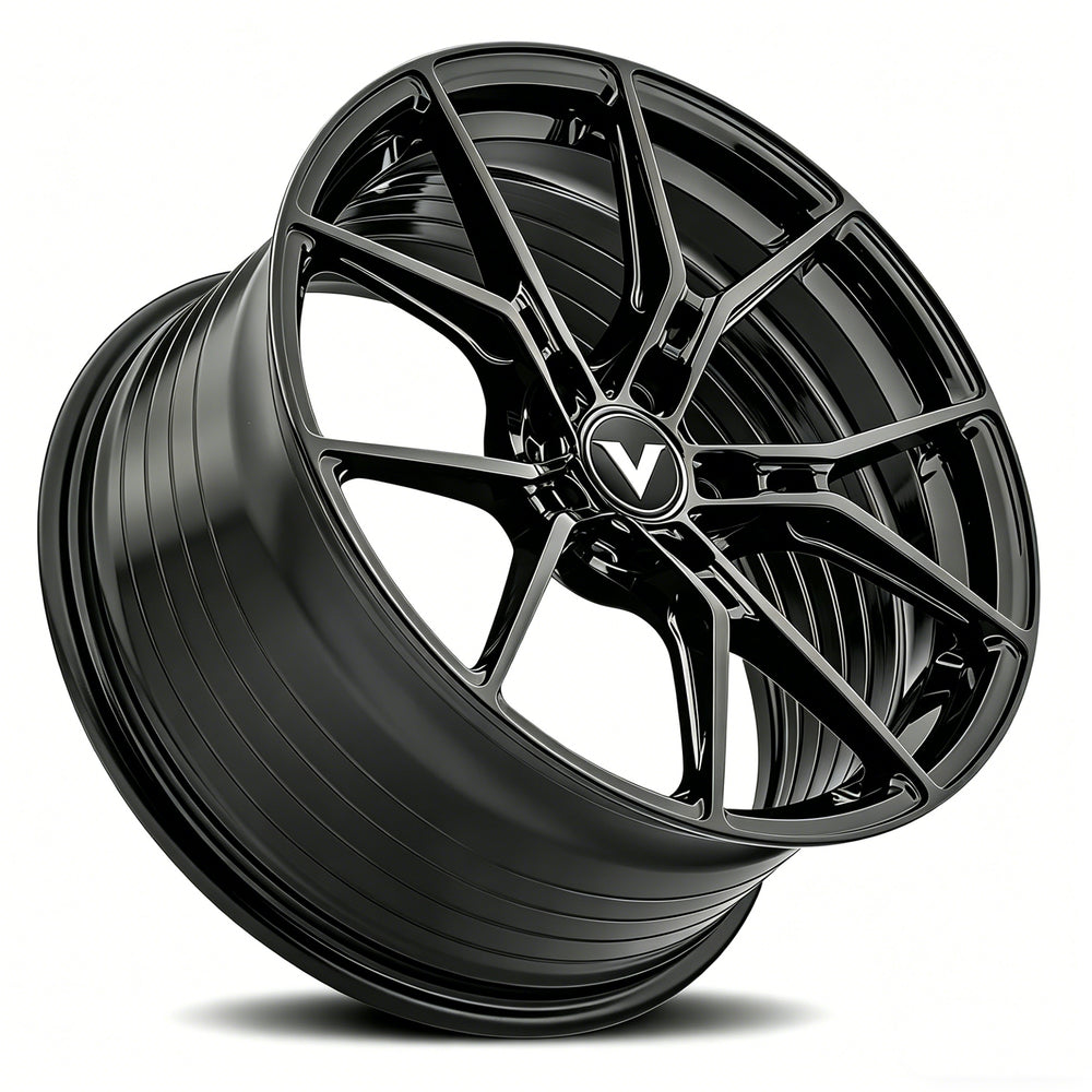 VASL Performance VP28 gloss black Y-spoke deep concave forged wheels for Corvette C8 Z06