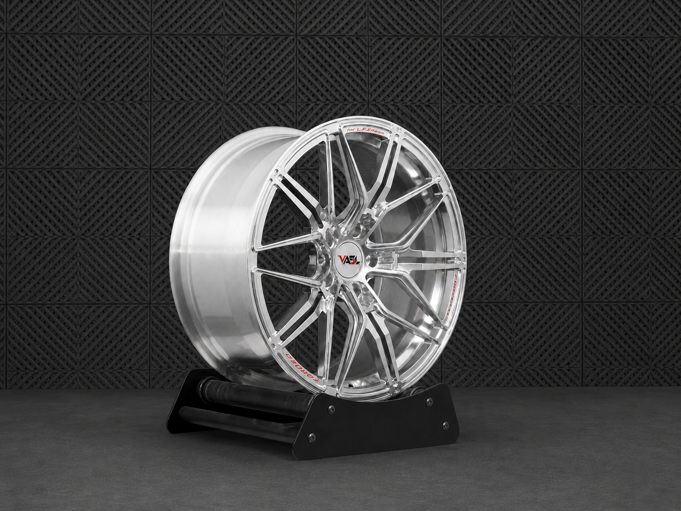 VP30 Corvette C8 Stingray custom aftermarket rims multi-spoke high polished aluminum forged wheels 19x9 20x11.5 setup by VASL Performance
