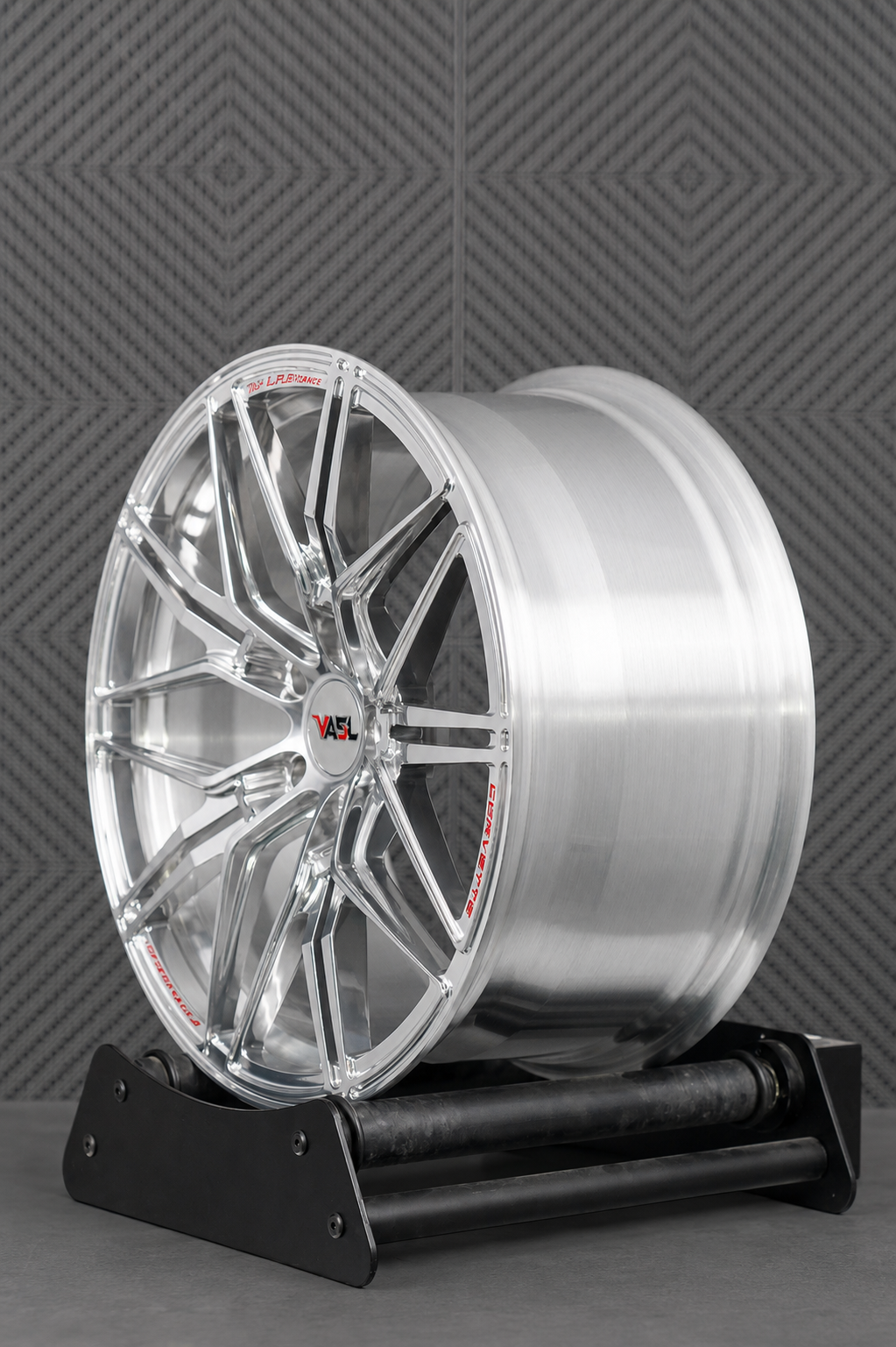 VP30 high polished aluminum Corvette C8 Stingray custom aftermarket rims deep barrel monoblock setup