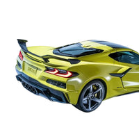 Rear view of VASL pre-preg carbon fiber high wing spoiler for Corvette C8 Z06 and E-Ray-1