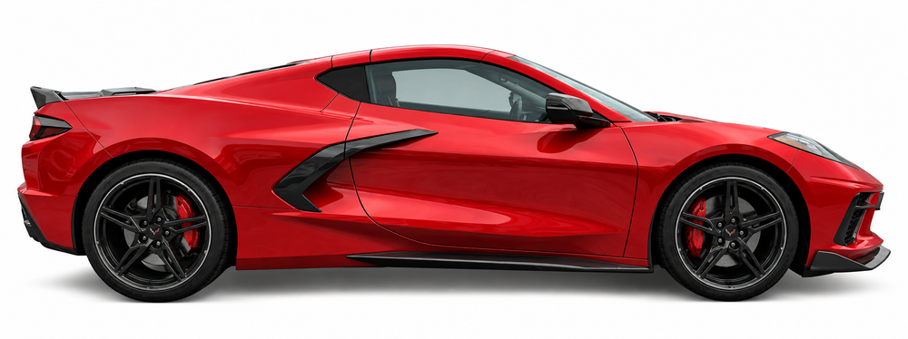 ZR1 style carbon fiber side skirts for 2020-2027 Corvette C8 Stingray and Z51
